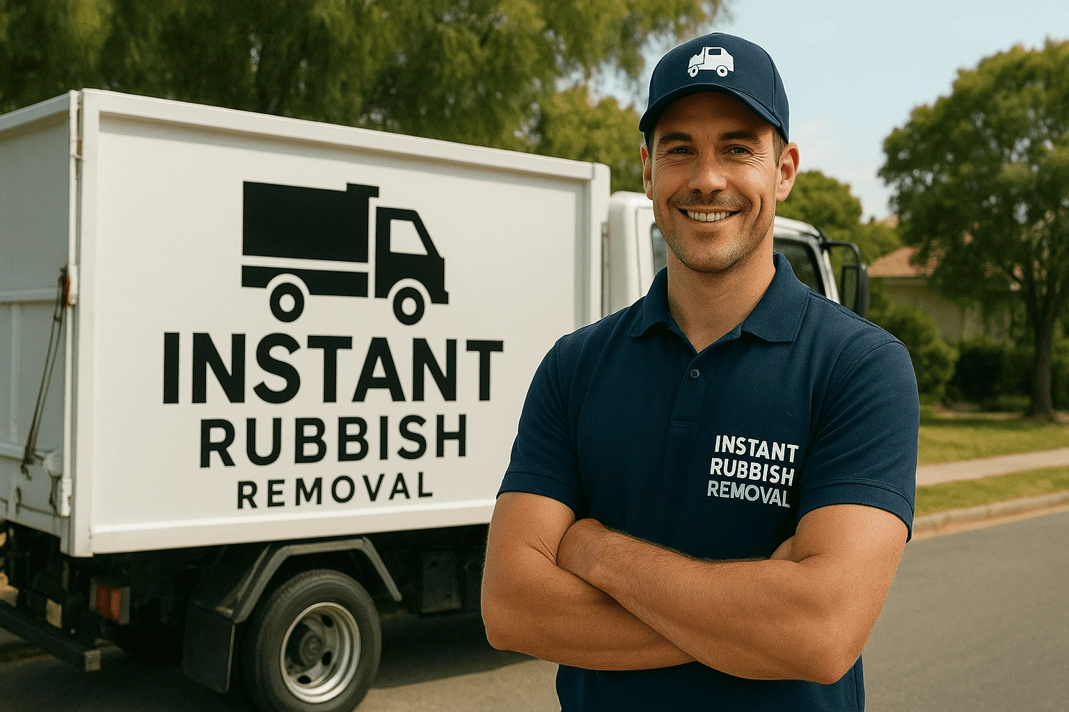 Instant Rubbish Removals professional team with truck providing reliable same-day rubbish removal services across Sydney Metro Area